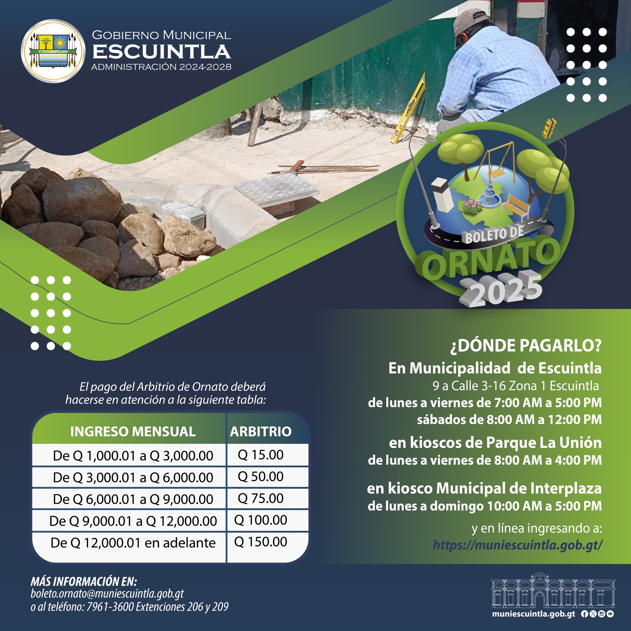 BOLETO DE ORNATO MUNICIPALIDAD DE ESCUINTLA